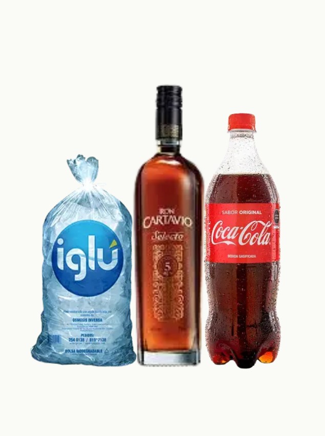 COMBO Ron Selecto Cartavio 750ml + Coca Cola 1.5lt + Hielo 1.5KG SKU 15537030